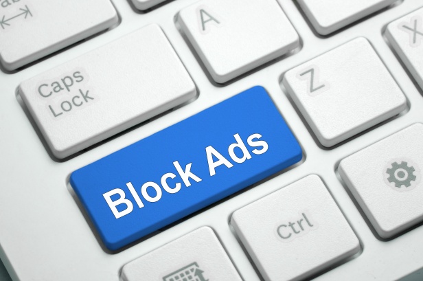 Block Ads word on white keyboard - Security Concept